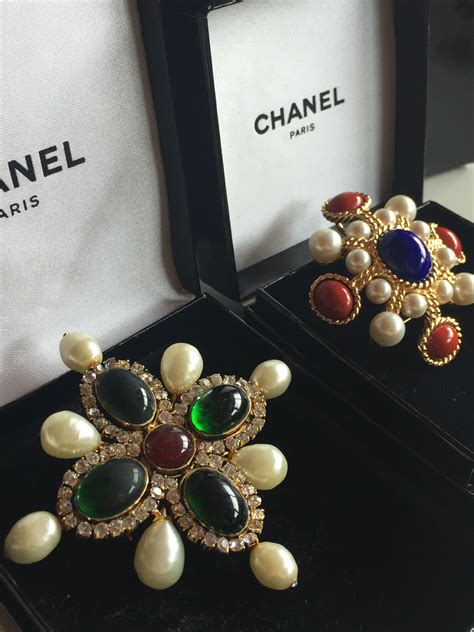 vintage chanel costume jewelry for sale|authentic Chanel brooches.